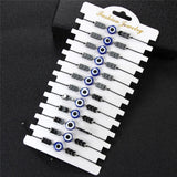 12pcs Evil Eye Charms Bohemia Woven Rope Bracelet Set
