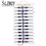 12pcs Evil Eye Charms Bohemia Woven Rope Bracelet Set