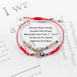 12pcs Eye Charms Bracelet Set Crystal Beads Women Woven Rope Chain Jewelry