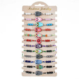 Bohemian Elephant Charms Braided Bracelets Crystal Bead Anklet Jewelry