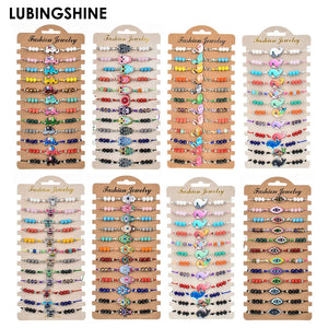 Bohemian Elephant Charms Braided Bracelets Crystal Bead Anklet Jewelry