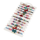 12pcs Butterfly Owl Tortoise Elephant Charms Bracelet Bohemia Jewelry