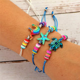 12pcs Butterfly Owl Tortoise Elephant Charms Bracelet Bohemia Jewelry