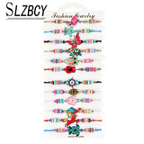12pcs Butterfly Owl Tortoise Elephant Charms Bracelet Bohemia Jewelry