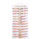 12pcs Heart Charm Bracelets Set for Women