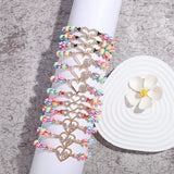 12pcs Heart Charm Bracelets Set for Women