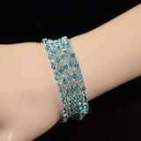 12pcs Classic Silver Crystal Rhinestone Elastic Mixed Bracelet