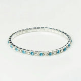 12pcs Classic Silver Crystal Rhinestone Elastic Mixed Bracelet