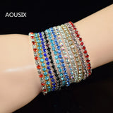 12pcs Classic Silver Crystal Rhinestone Elastic Mixed Bracelet