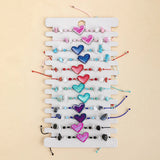 Colorful Heart Charms Bracelet Adjustable Braided Rope