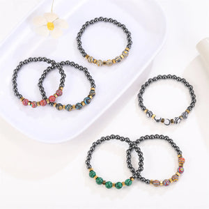 12pcs Colorful Malachite Stone Beaded Planet Bracelets Party Gift Jewelry