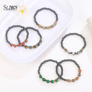 12pcs Colorful Malachite Stone Beaded Planet Bracelets Party Gift Jewelry
