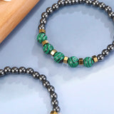 12pcs Colorful Malachite Stone Beaded Planet Bracelets Party Gift Jewelry