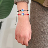 12pcs Eye Charm Bracelets Set Beaded Adjustable Rope Chain Jewelry
