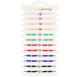 12pcs Eye Charm Bracelets Set Beaded Adjustable Rope Chain Jewelry