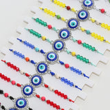 12pcs Eye Charm Bracelets Set Beaded Adjustable Rope Chain Jewelry