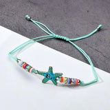 12pcs Animal Crystal Kids Bracelets Enamel Evil Eye Adjustable Rope