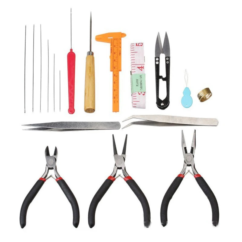 12pcs DIY Jewelry Making Tools Set with Pliers, Scissor, Tweezers