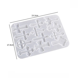 12pcs Silicone Cross Pendant Molds for Jewelry Making