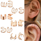 12pcs Punk Rock Ear Clip Cuff Wrap Earrings No Piercing