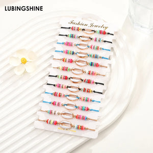 12pcs Shell Iridescent Beads Bracelets for Kids, Adjustable Party Beach