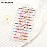 12pcs Shell Iridescent Beads Bracelets for Kids, Adjustable Party Beach