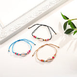 12pcs Shell Iridescent Beads Bracelets for Kids, Adjustable Party Beach