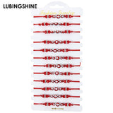 12PCS Red String Evil Eye Bracelets Adjustable Friendship Jewelry