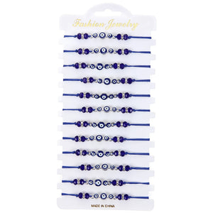 12PCS Red String Evil Eye Bracelets Adjustable Friendship Jewelry