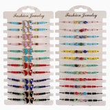 12pcs Woven Rope Chain Bracelet Butterfly Charms Bracelets
