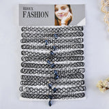 12 Lace Fishline Choker Necklaces Gothic Punk Elastic Chain Choker Collar