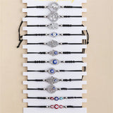 12pcs Letter Beads Charm Bracelets for Women Adjustable Rope Chain Jewelry Gift