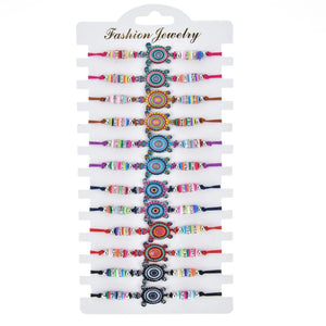 12pcs/set Sea Turtle Crystal Charms Bracelet Set - Women Kids Bracelets