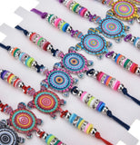12pcs/set Sea Turtle Crystal Charms Bracelet Set - Women Kids Bracelets