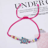 12pcs/set Sea Turtle Crystal Charms Bracelet Set - Women Kids Bracelets