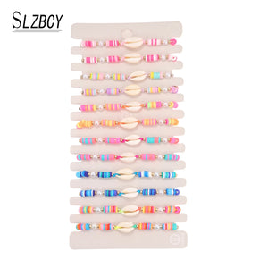 12pcs/set Clay Beads Friendship Bracelet Set for Girls Kids Beach Jewelry Gift