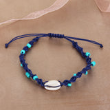 12pcs/set Shell Charm Bracelets Bohemian Braided Rope Chains Bracelet