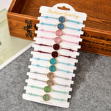 12pcs Round Druse Charm Bracelets Friendship Wristband Jewelry