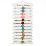 12pcs Round Druse Charm Bracelets Friendship Wristband Jewelry