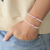 12pcs/set Colorful Beads Bracelet Women Men Adjustable Rope Braided Jewelry