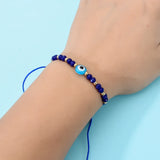 12pcs Turkish Evil Eye Bracelet Woven Rope Chain Crystal Beads Bracele