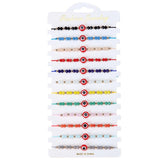 12pcs/set Red Evil Eye Bracelet Colorful Beads Women's Jewelry