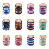 12 Rolls 0.7mm Polyester Braided Cords for Jewelry Making