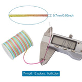12 Rolls 0.7mm Polyester Braided Cords for Jewelry Making