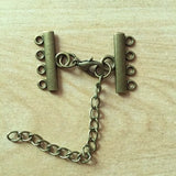 12 sets Antique Bronze Four Row Clasp Chain Bracelets 22.5x13mm