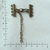 12 sets Antique Bronze Four Row Clasp Chain Bracelets 22.5x13mm