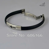 Cutout Cross Stainless Steel Bracelets Silicone Wristbands