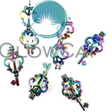12x R-C54 Bear Key Pearl Cage Oil Diffuser Beads Cage Locket Pendant