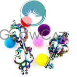 12x R-C54 Bear Key Pearl Cage Oil Diffuser Beads Cage Locket Pendant