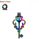 12x R-C54 Bear Key Pearl Cage Oil Diffuser Beads Cage Locket Pendant